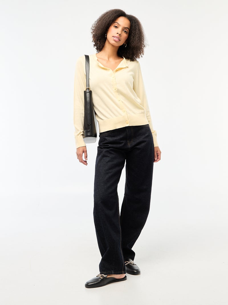Effen vest met ronde hals Geel - Kiabi
