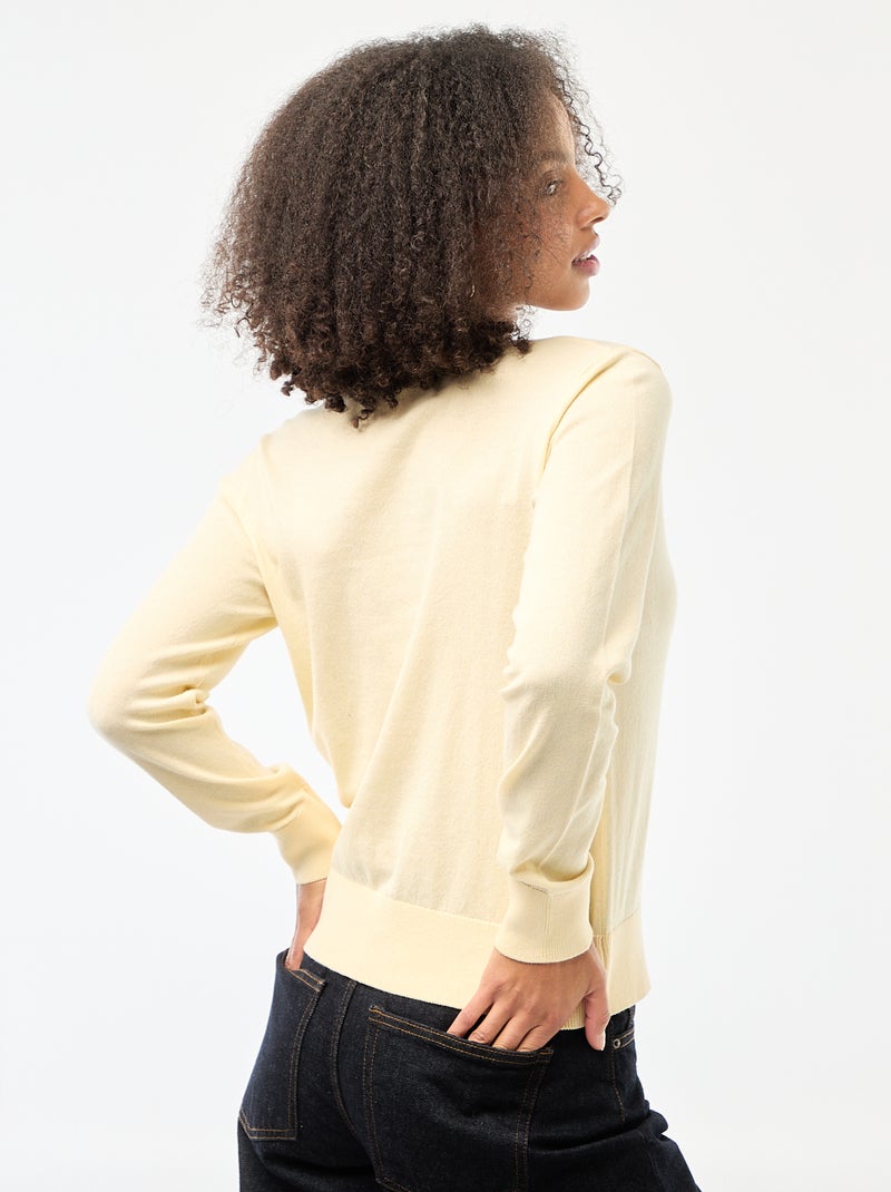 Effen vest met ronde hals Geel - Kiabi