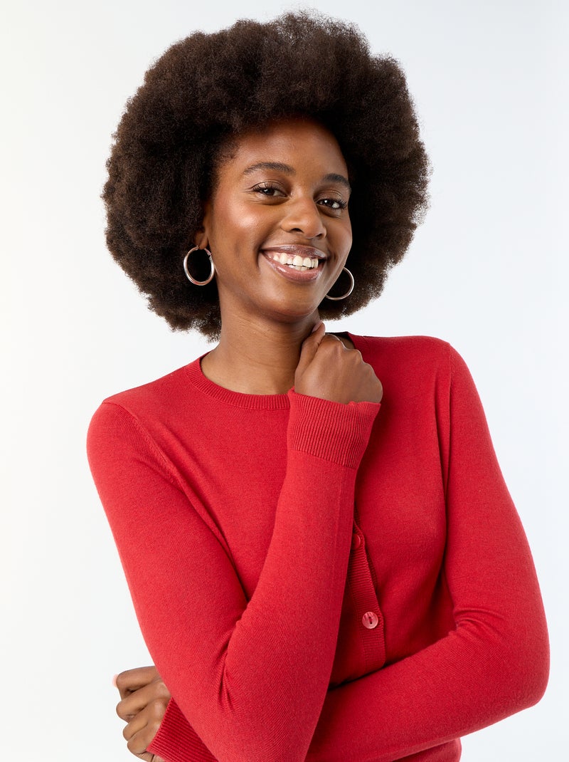 Effen vest met ronde hals Rood - Kiabi