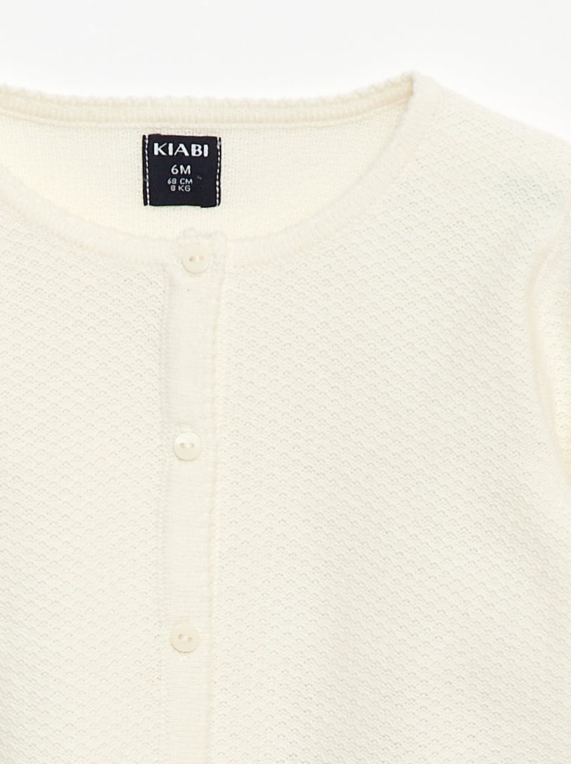 Effen vest van dun gebreid tricot Wit - Kiabi