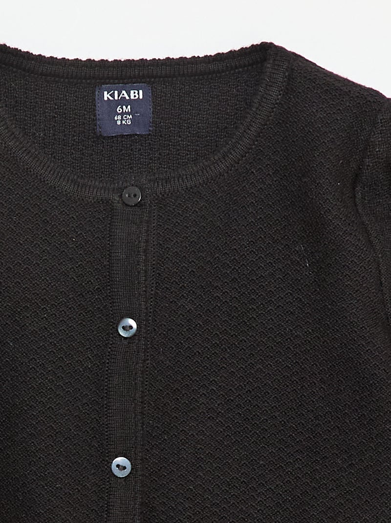 Effen vest van dun gebreid tricot zwart - Kiabi