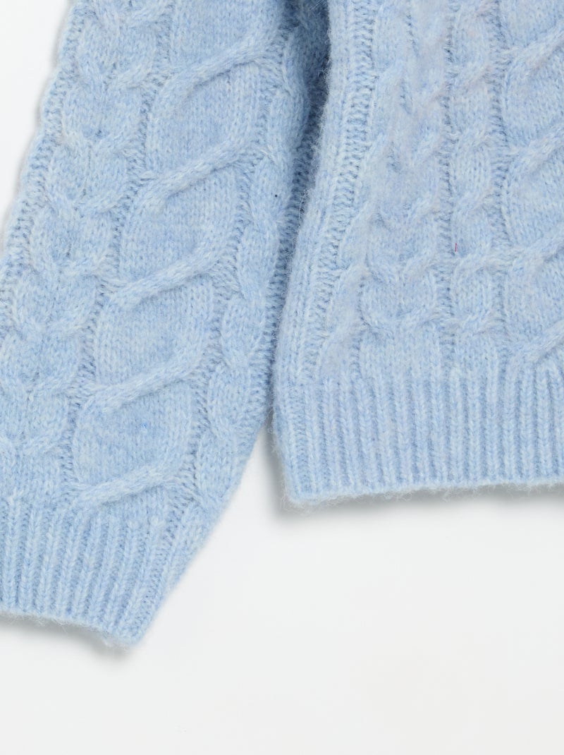 Effen vest van fantasiebreisel Blauw - Kiabi