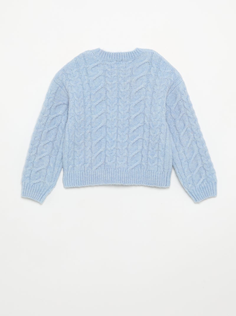 Effen vest van fantasiebreisel Blauw - Kiabi