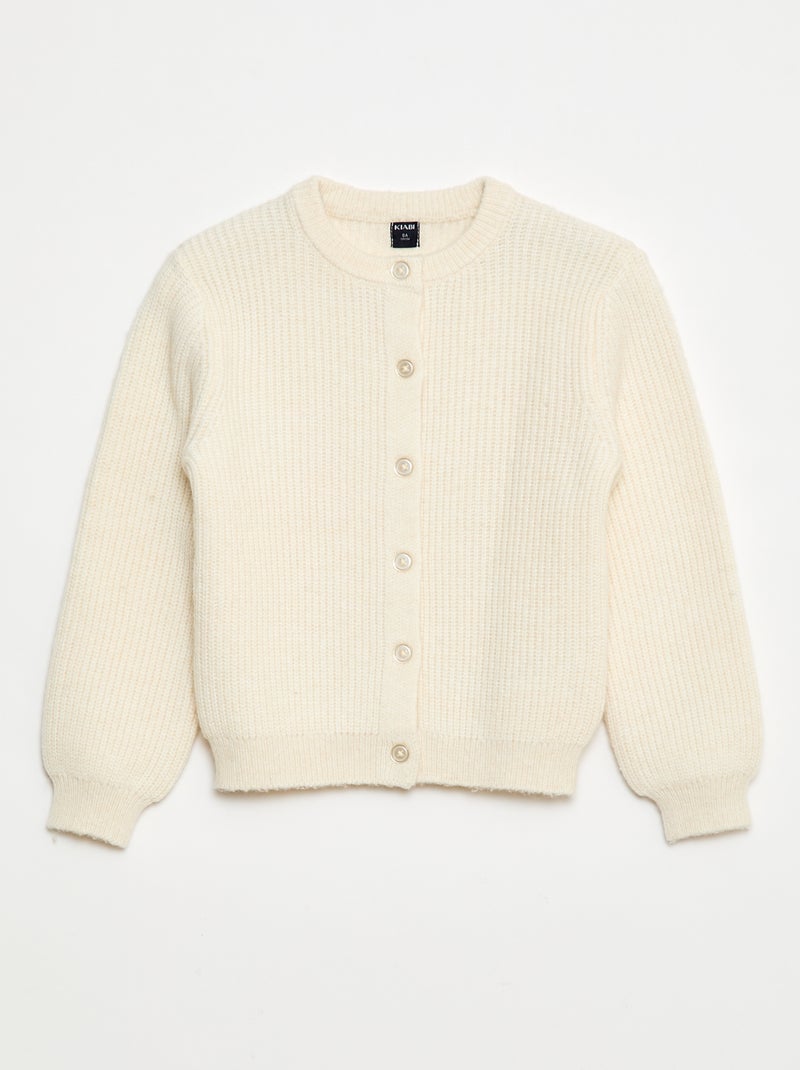 Effen vestje van grofgebreid tricot Biege - Kiabi