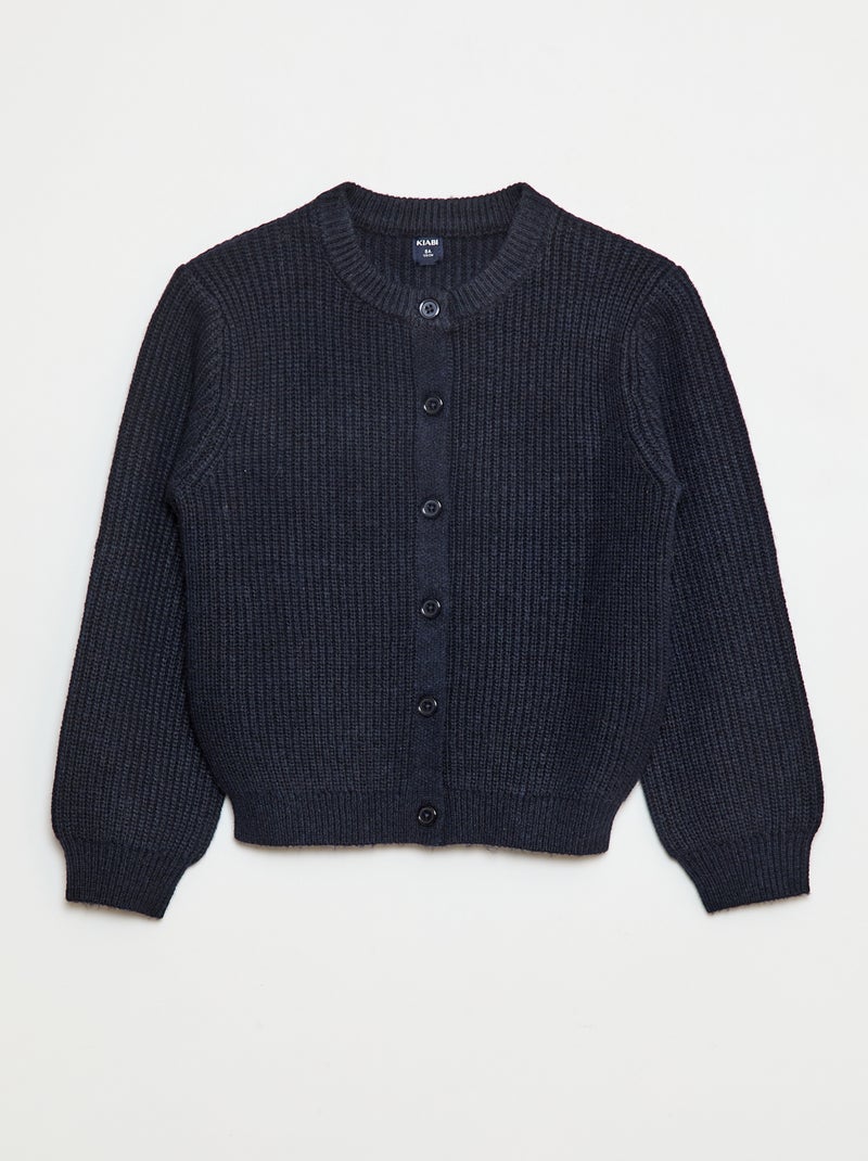 Effen vestje van grofgebreid tricot Blauw - Kiabi