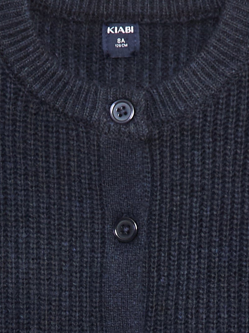 Effen vestje van grofgebreid tricot Blauw - Kiabi