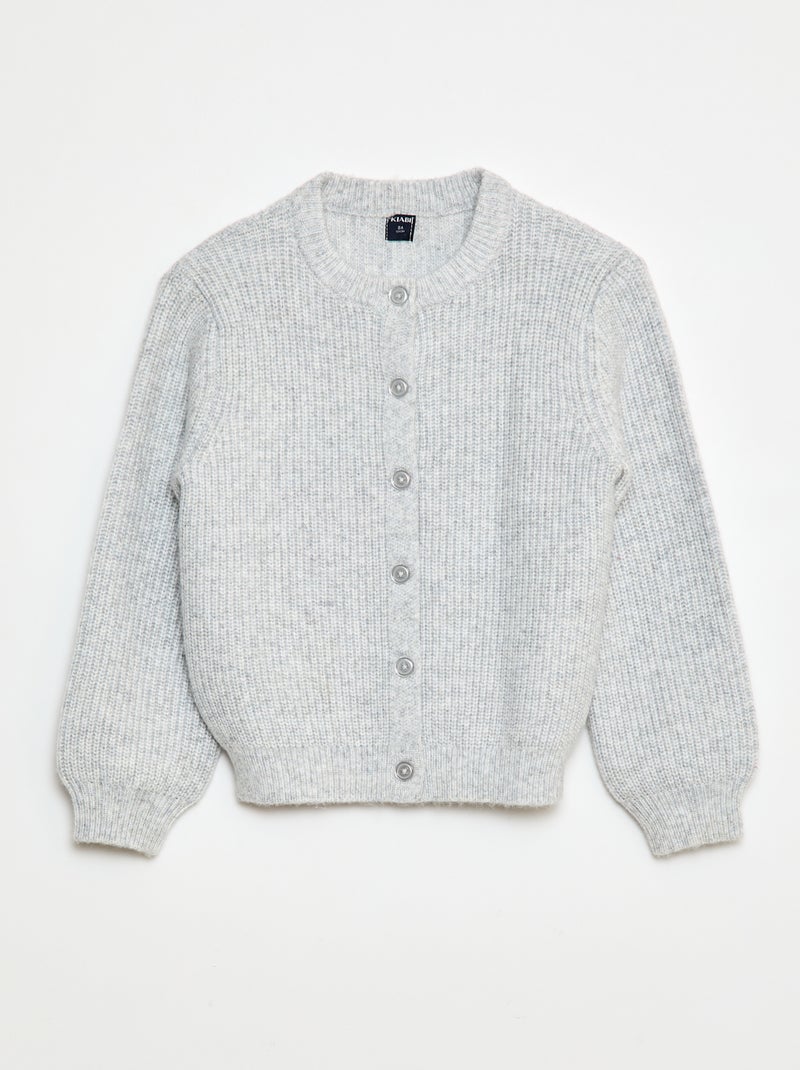 Effen vestje van grofgebreid tricot Grijs - Kiabi