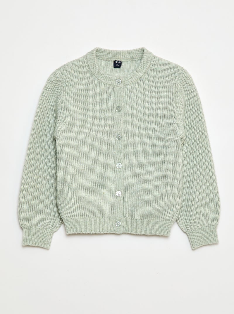 Effen vestje van grofgebreid tricot Groen - Kiabi