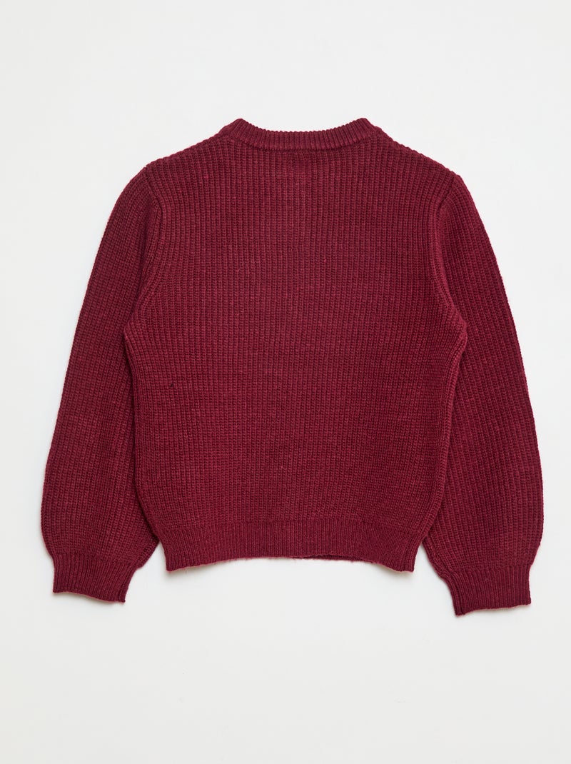 Effen vestje van grofgebreid tricot rood - Kiabi