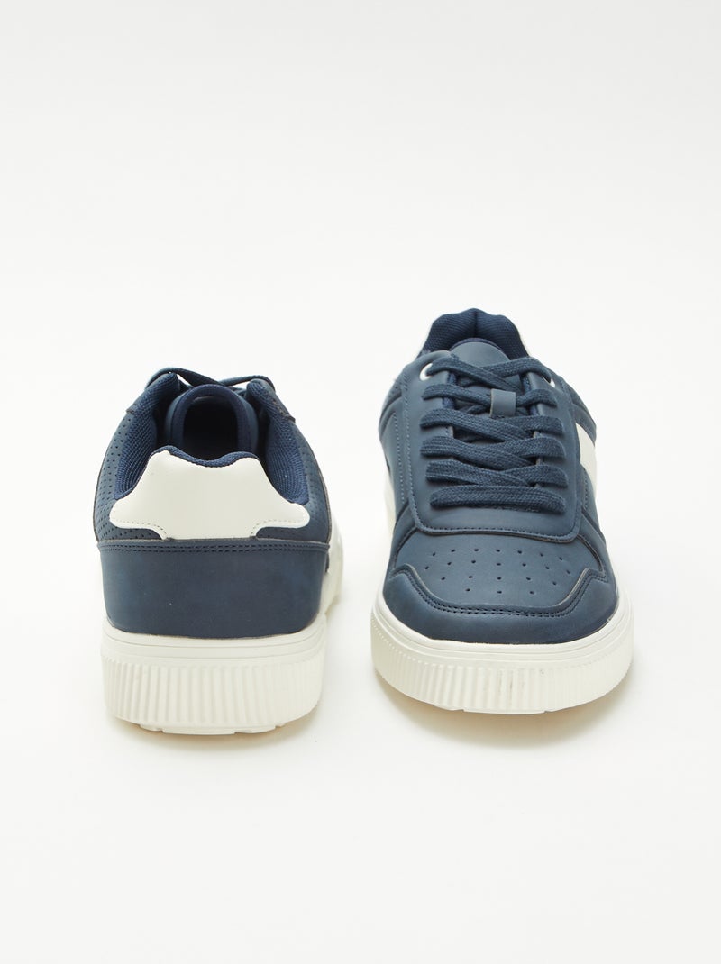 Effen vetersneakers Blauw - Kiabi