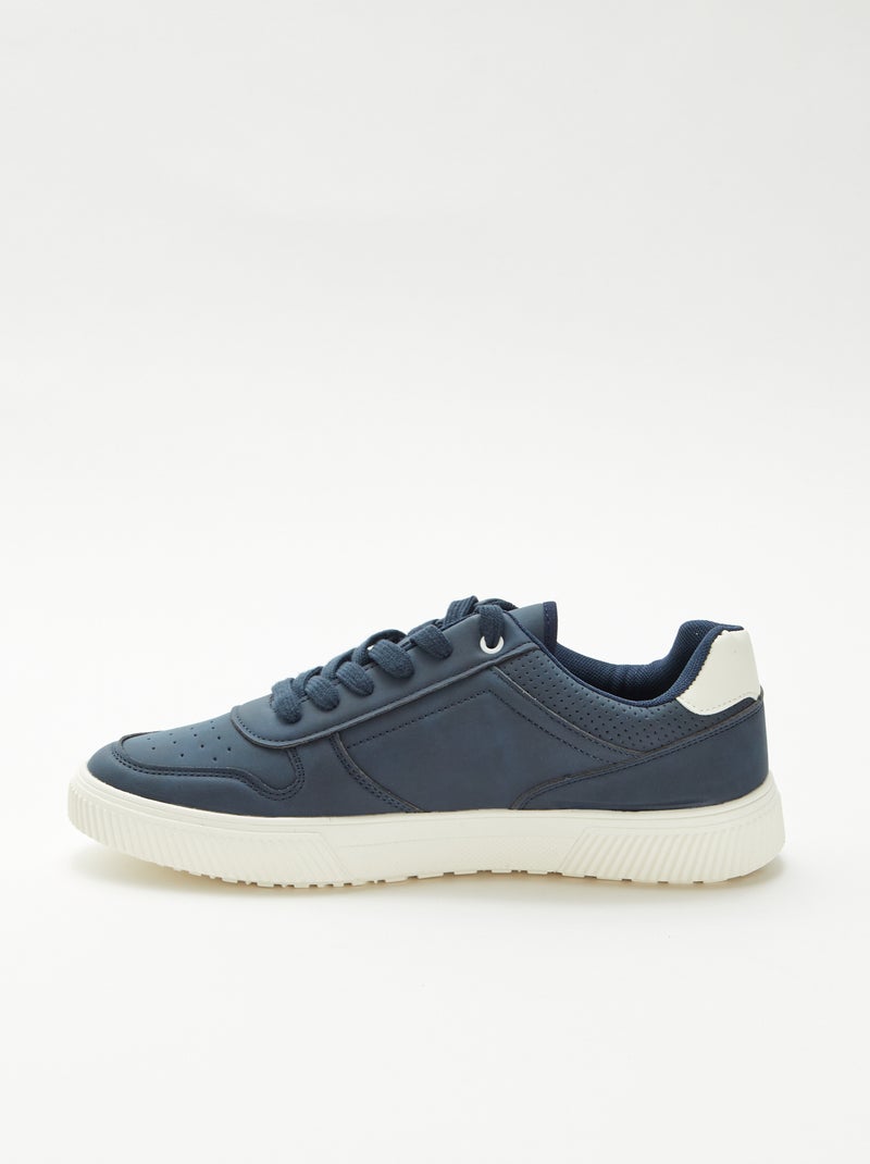 Effen vetersneakers Blauw - Kiabi