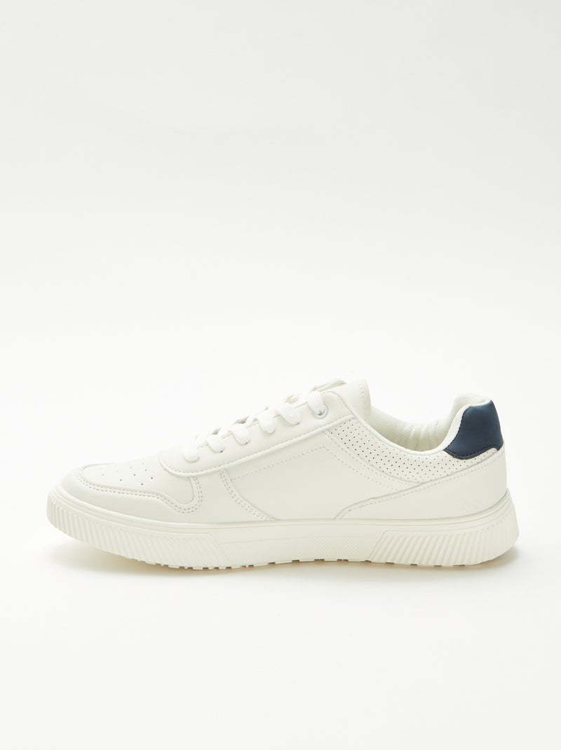 Effen vetersneakers Wit - Kiabi
