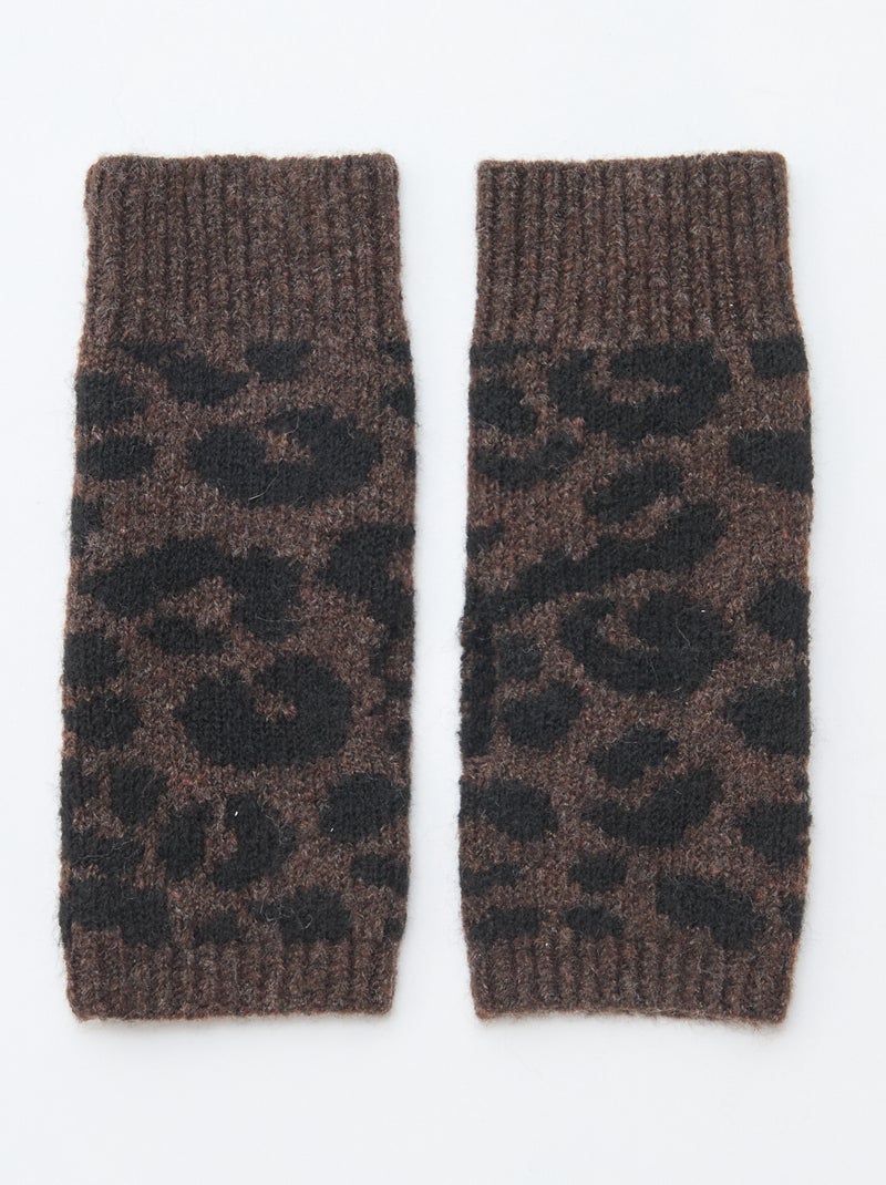 Effen vingerloze handschoenen Bruin - Kiabi