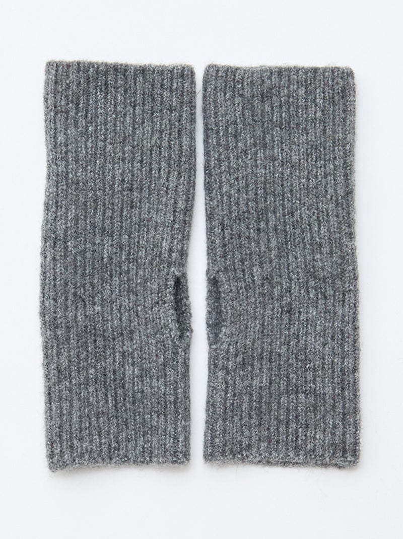 Effen vingerloze handschoenen Grijs - Kiabi