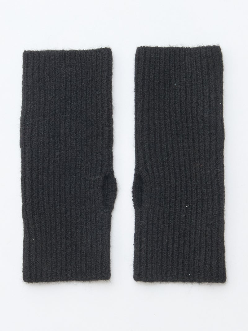 Effen vingerloze handschoenen zwart - Kiabi