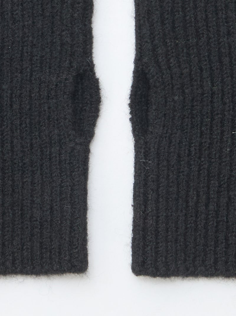 Effen vingerloze handschoenen zwart - Kiabi