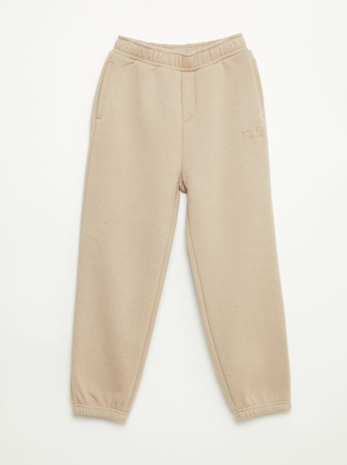 Effen warme joggingbroek met fleecevoering - Kiabi