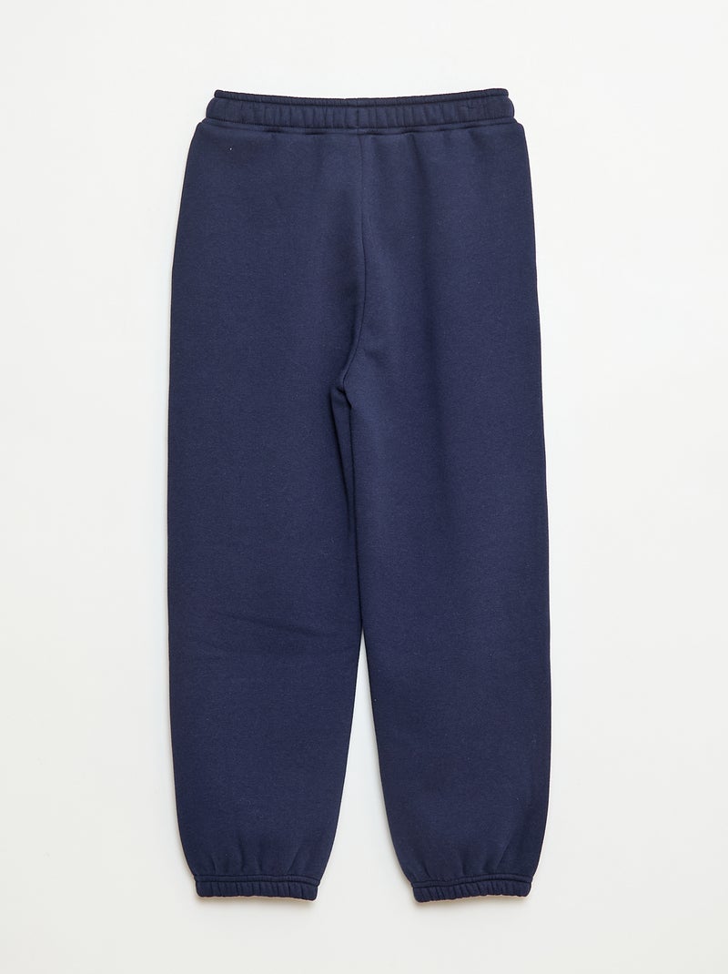 Effen warme joggingbroek met fleecevoering Blauw - Kiabi