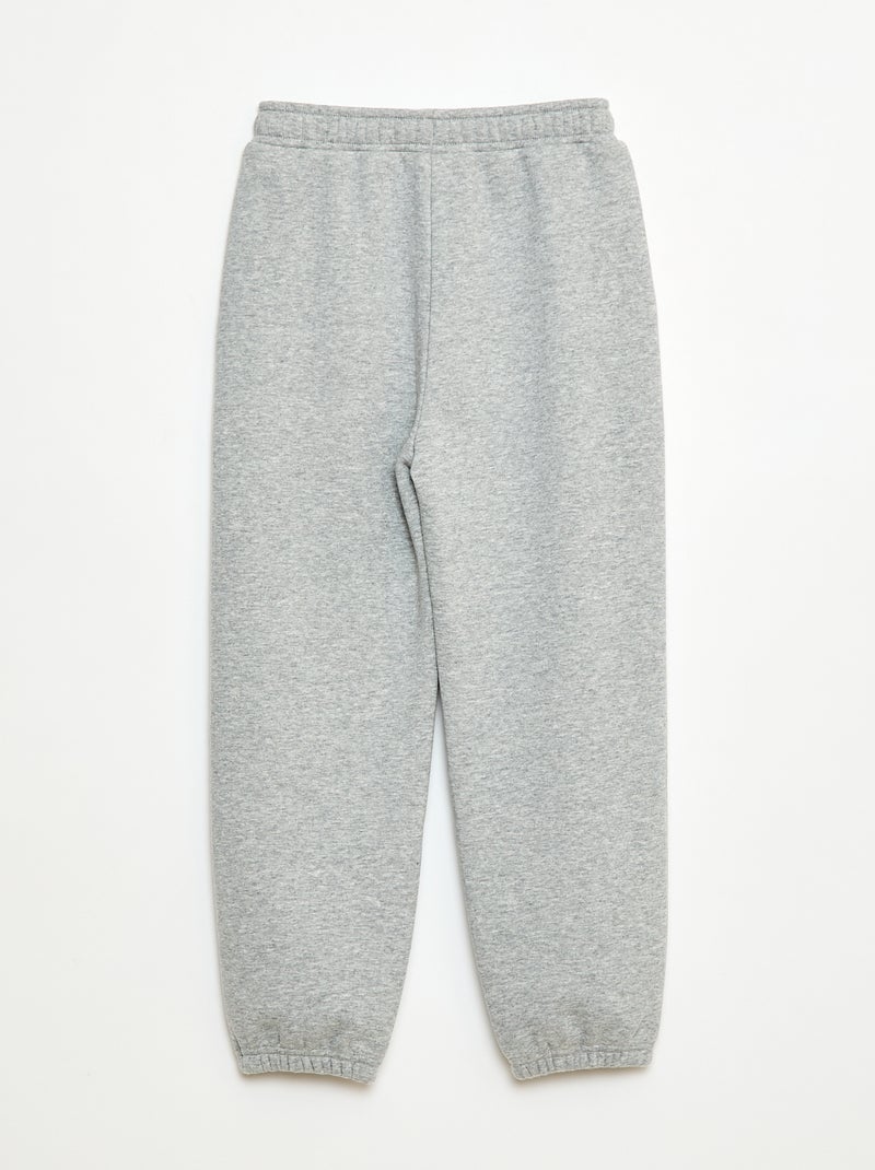 Effen warme joggingbroek met fleecevoering Grijs - Kiabi