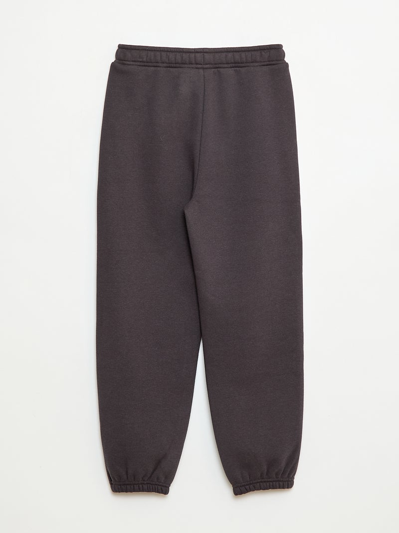 Effen warme joggingbroek met fleecevoering Grijs - Kiabi