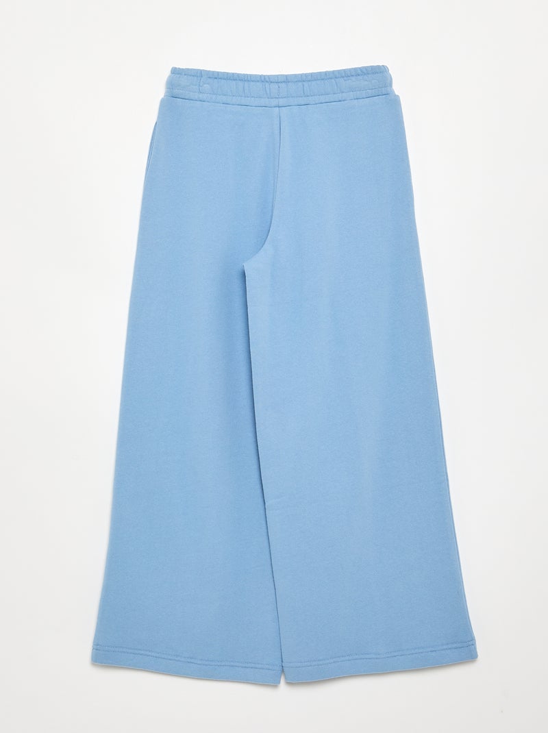 Effen wide leg-broek Blauw - Kiabi