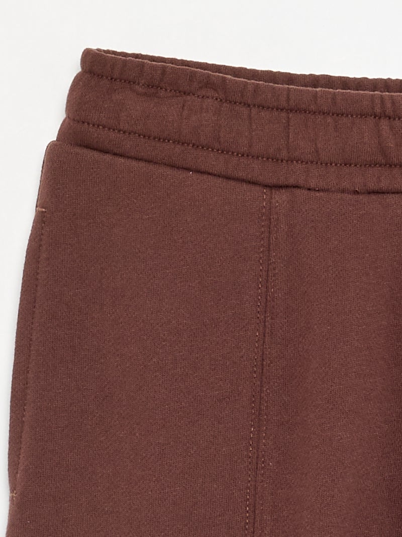 Effen wide leg-broek Bruin - Kiabi