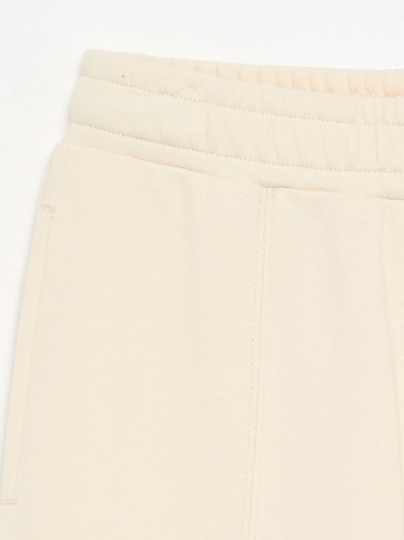Effen wide leg-broek Ecru - Kiabi
