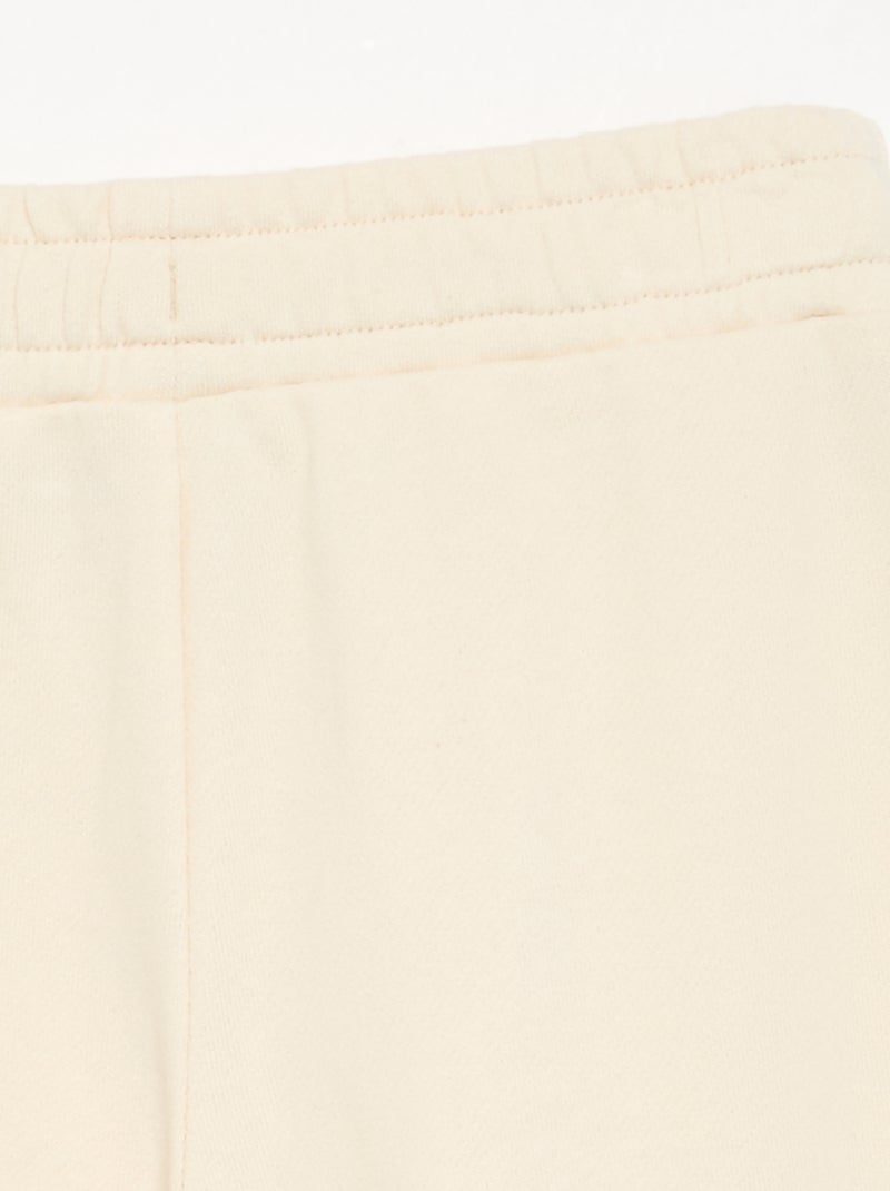 Effen wide leg-broek Ecru - Kiabi
