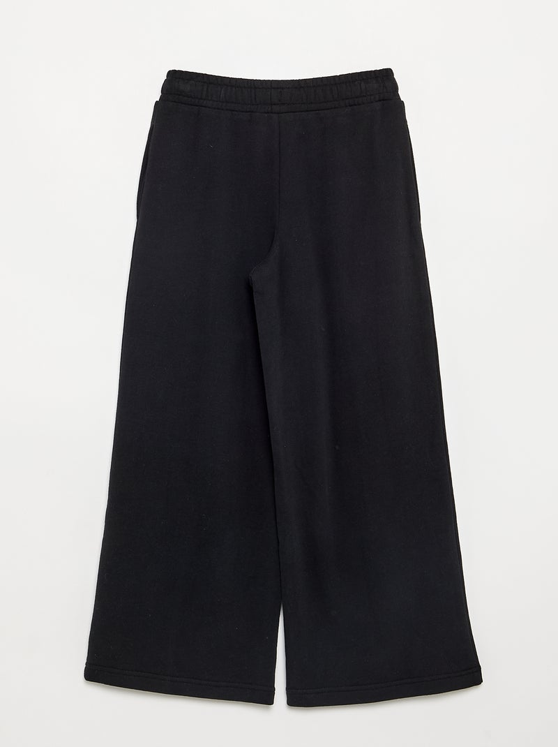 Effen wide leg-broek Zwart - Kiabi