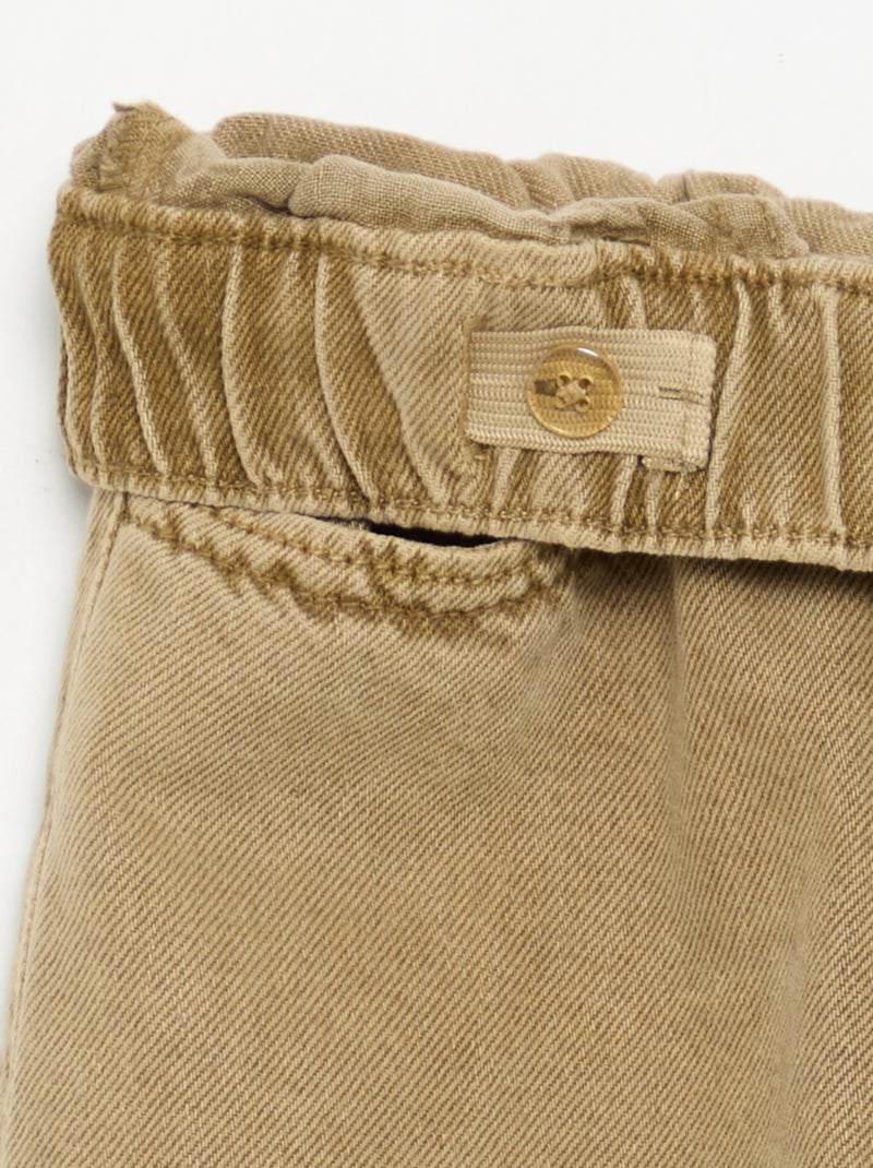 Effen wijde broek Biege - Kiabi