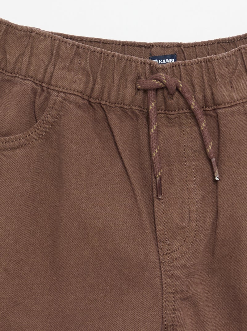 Effen wijde broek Bruin - Kiabi