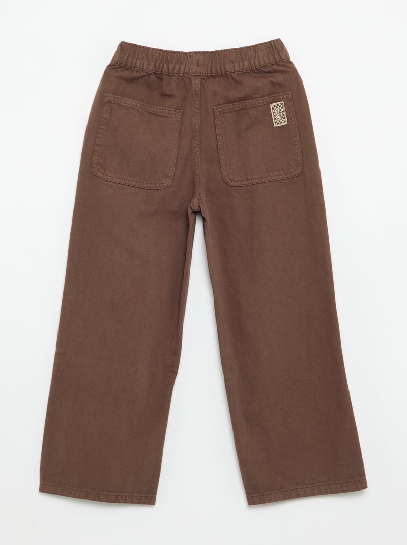 Effen wijde broek Bruin - Kiabi