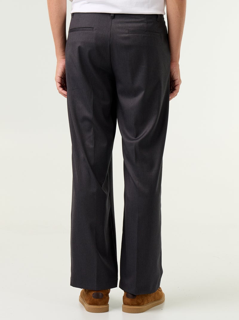 Effen wijde broek Grijs - Kiabi