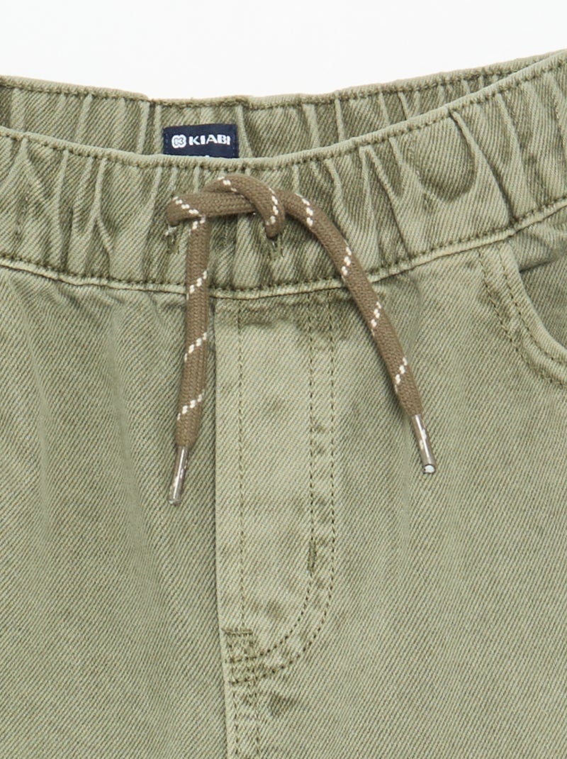Effen wijde broek Kaki - Kiabi