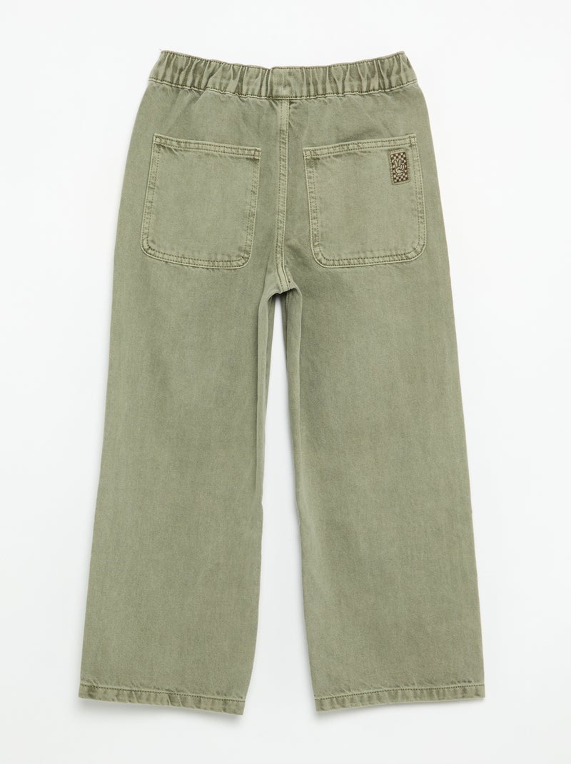 Effen wijde broek Kaki - Kiabi