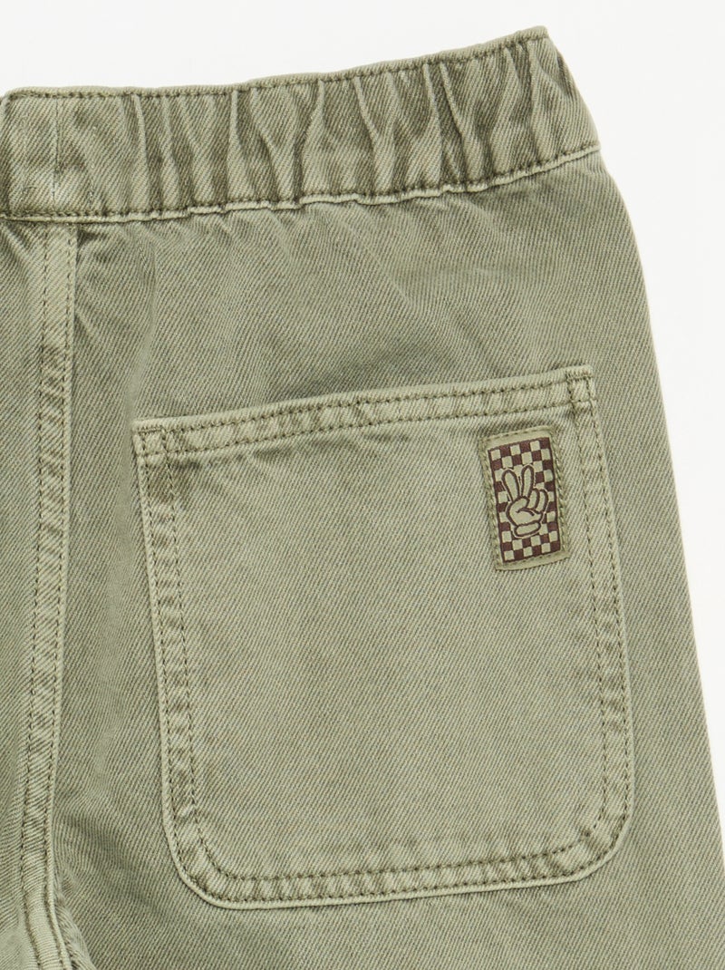 Effen wijde broek Kaki - Kiabi