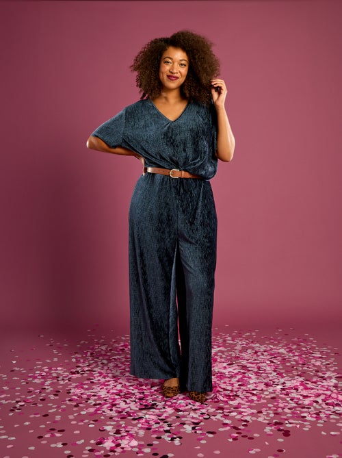 Effen wijde broek van corduroy - Kiabi