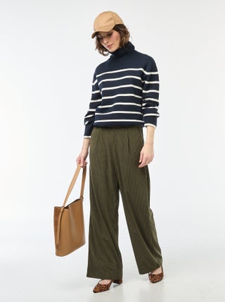 Effen wijde broek van velours | 'JDY'