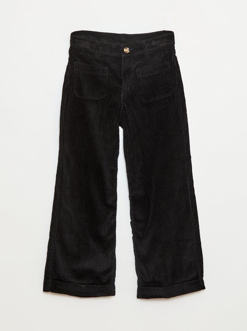 Effen wijde broek van velours - Kiabi