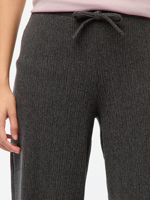 Effen wijde broek van zachte stof - Kiabi