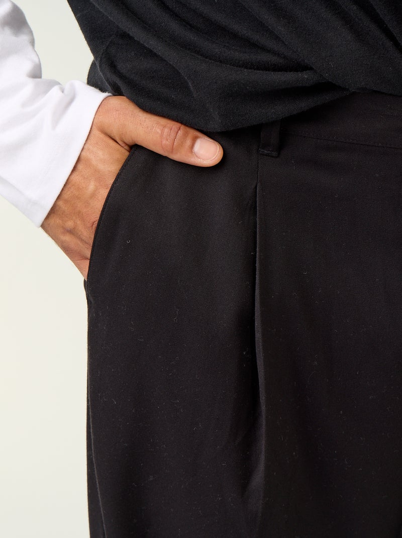 Effen wijde broek Zwart - Kiabi