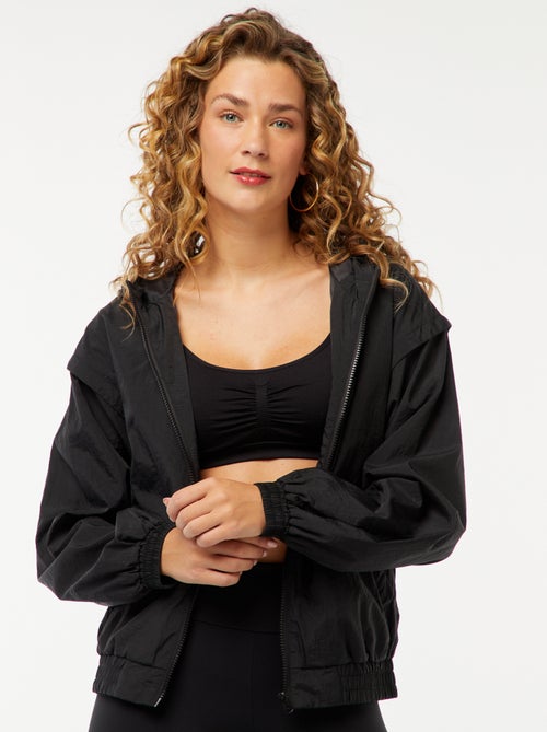 Effen windjack met capuchon - Kiabi