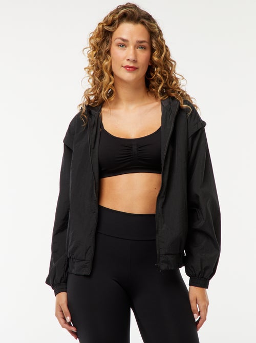 Effen windjack met capuchon - Kiabi