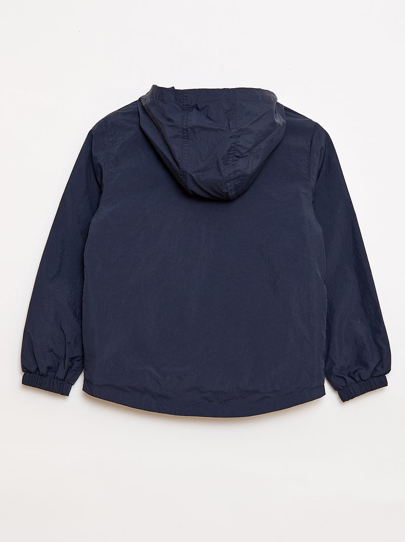 Effen windjas dat in de capuchon kan worden opgeborgen Marineblauw - Kiabi