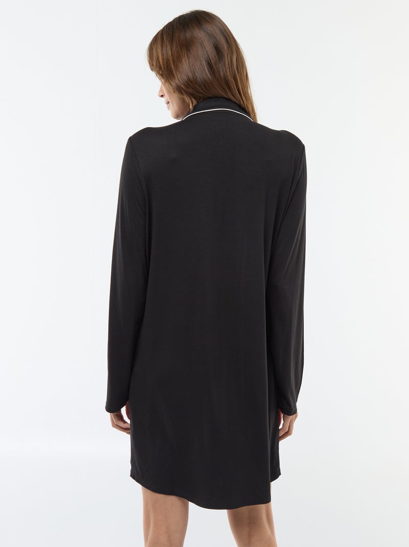 Effen zwangerschaps-nachthemd zwart - Kiabi