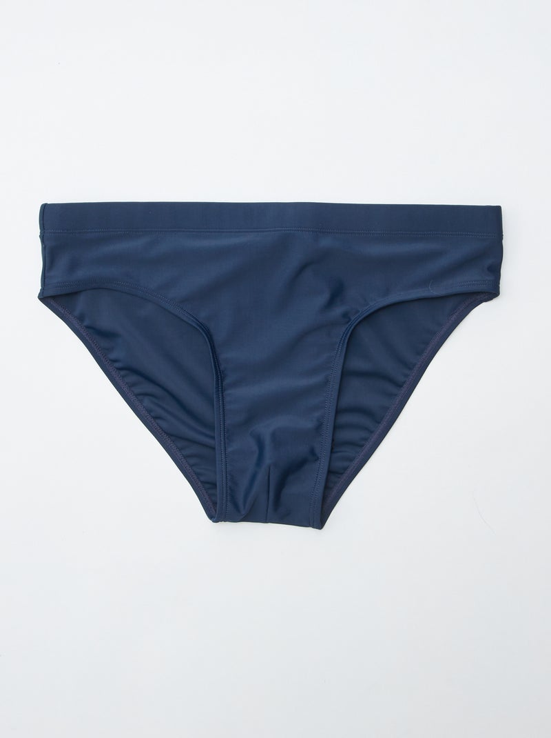Effen zwembroek met elastische taille BLAUW - Kiabi