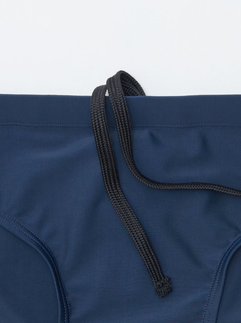 Effen zwembroek met elastische taille BLAUW - Kiabi