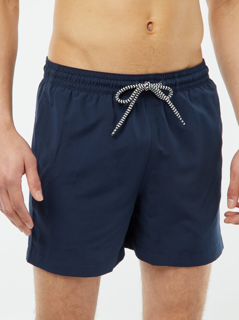 Effen zwemshort met koordjes BLAUW - Kiabi