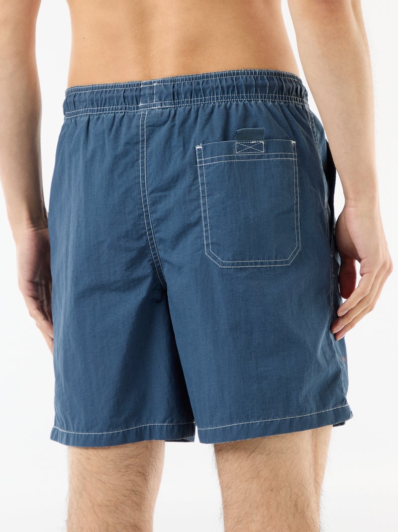 Effen zwemshort met zakken Blauw - Kiabi