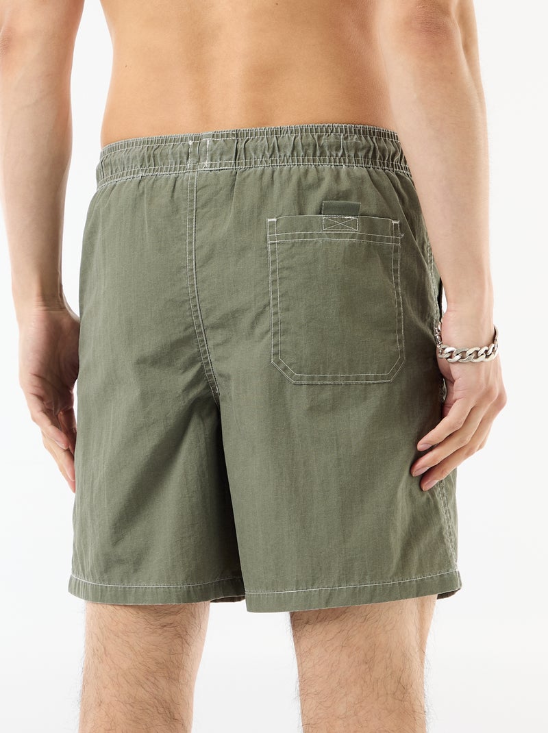 Effen zwemshort met zakken Groen - Kiabi
